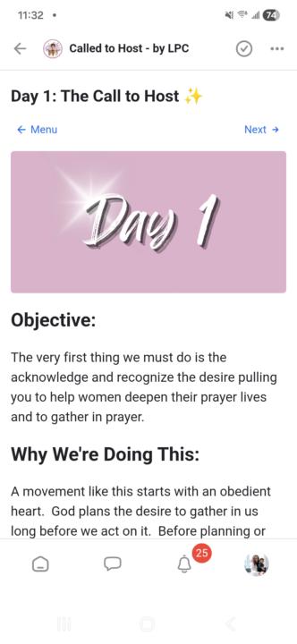 Day 1 ✨️Called To Host Challenge💗