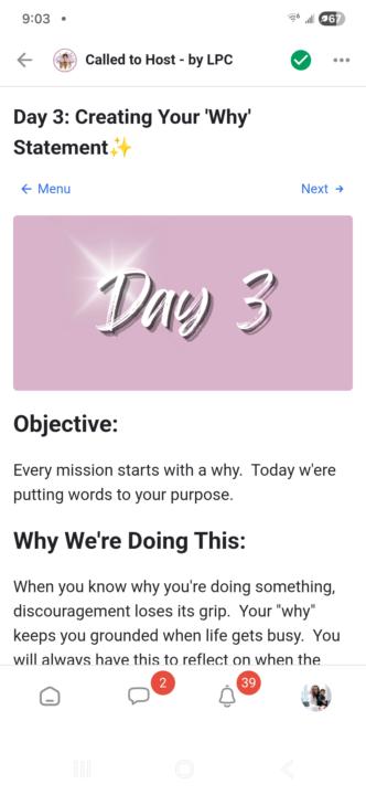 Day 3 💗✨️Called To Host Challenge