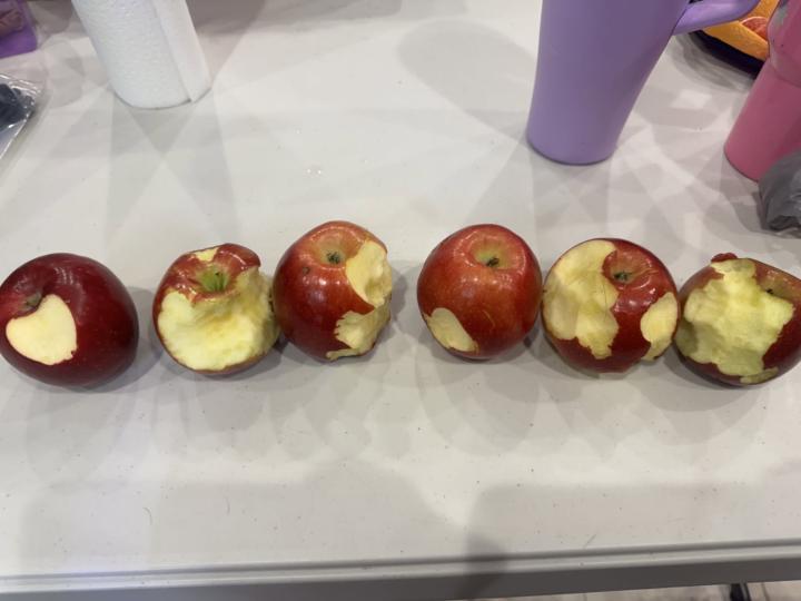 The problem with 6 half-eaten apples?