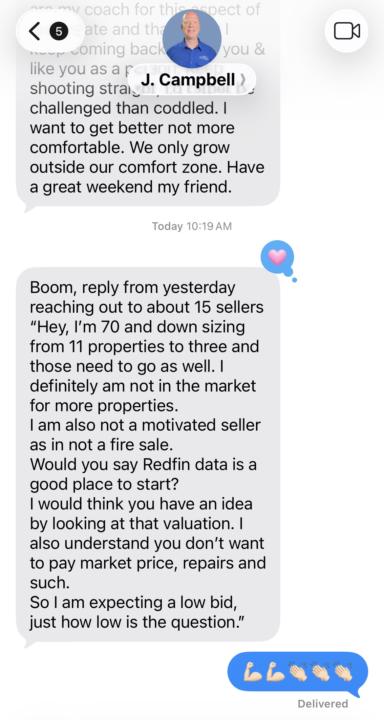 Friday afternoon. Phone buzzes. 8 potential listings.