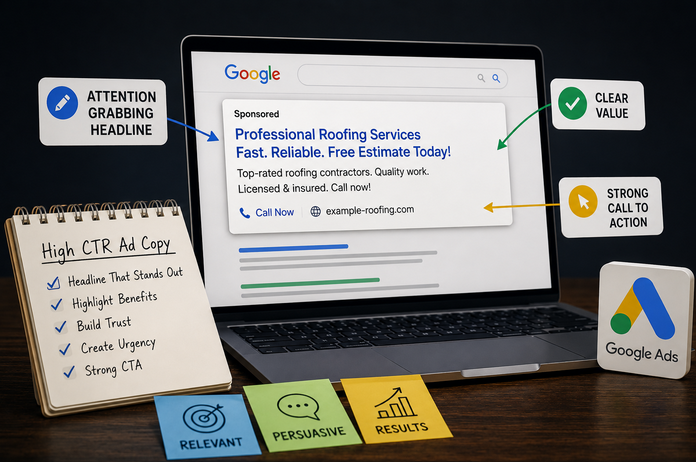 How To Write Google Ads Ad Copy That Gets Kickass CTR% For Your Contrating Business Even If You’ve Never Done PPC Before