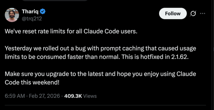 Claude Code limitleriniz bu haftalik resetlendi