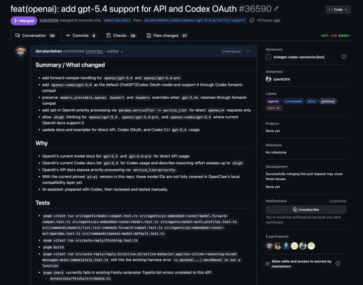 OpenClaw artık GPT-5.4 destekliyor. 