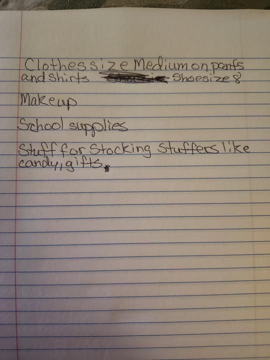 Stuff I need for my daughter  before she comes on Monday 