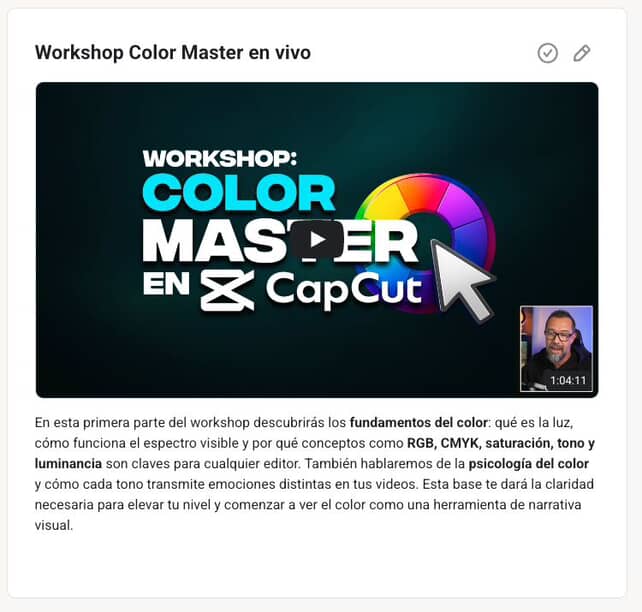 Ya disponible Workshop Color Master