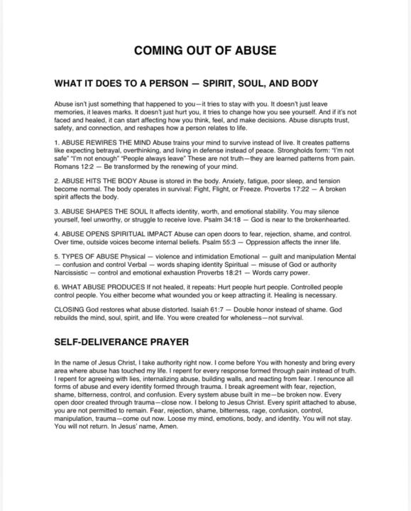 Last night Sermon Notes - Abuse and Prayer 