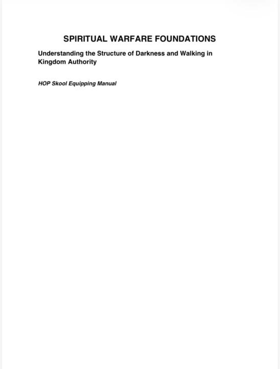 Spiritual Warfare Foundations