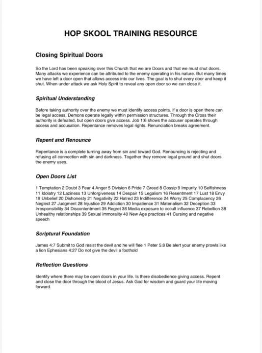 Closing Spiritual Doors