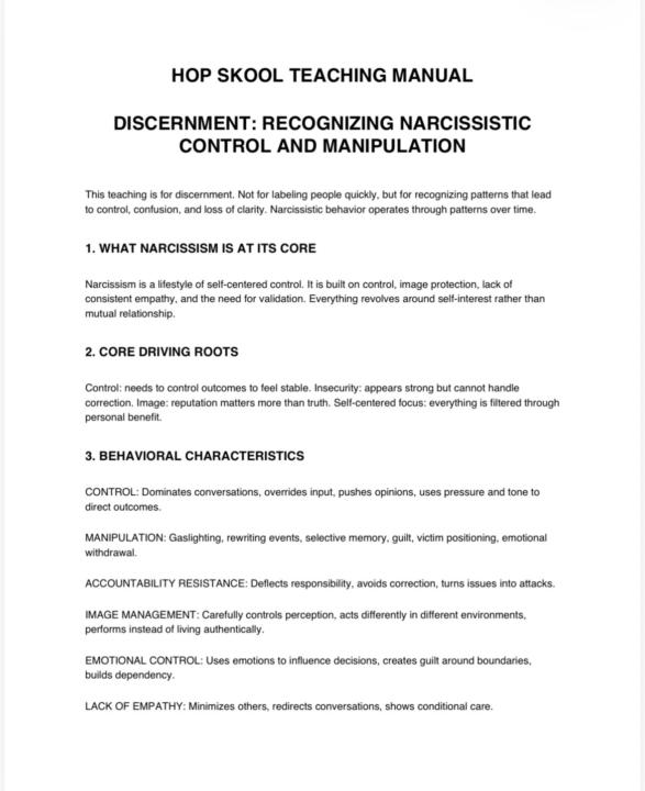 RECOGNIZING NARCISSISTIC CONTROL AND MANIPULATION