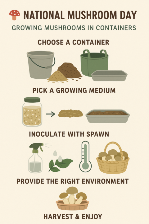 🍄 National Mushroom Day: Growing Mushrooms in Containers