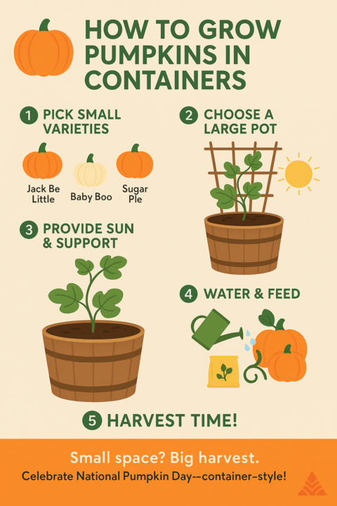 🎃 Celebrate National Pumpkin Day — Grow Your Own in Containers!