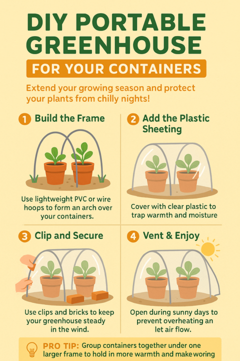 🌱 How to Make a Portable Greenhouse for Your Containers