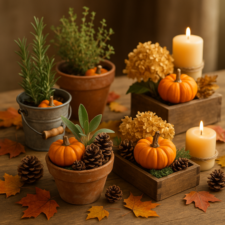 🍁 Repurpose Old Containers into Charming Fall Centerpieces