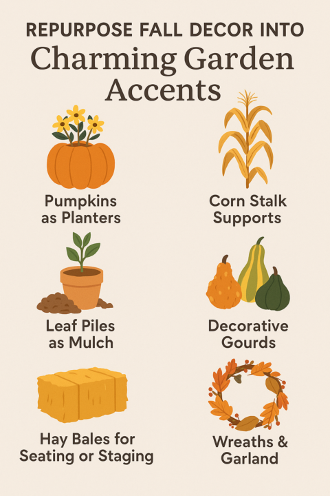 🍂 Repurpose Fall Decor into Charming Garden Accents