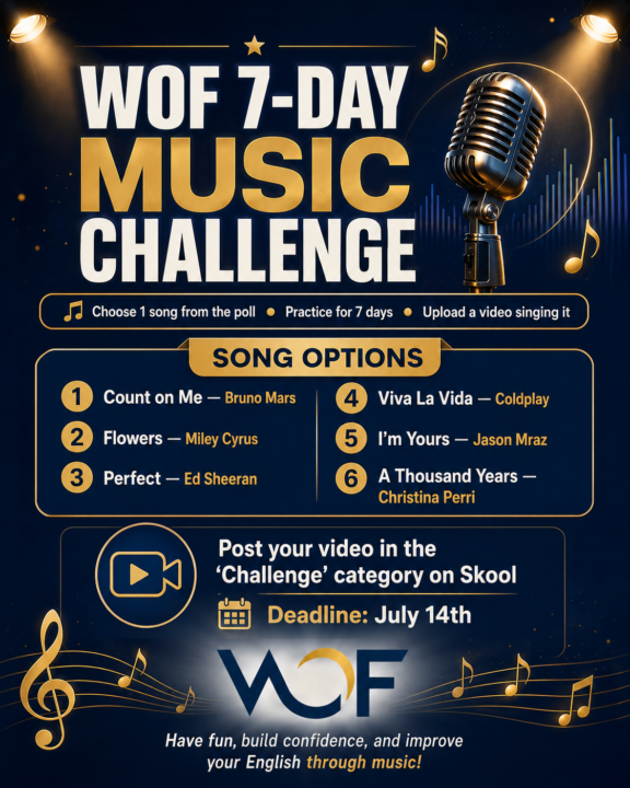 🎤 WOF 7-DAY MUSIC CHALLENGE! 🎶