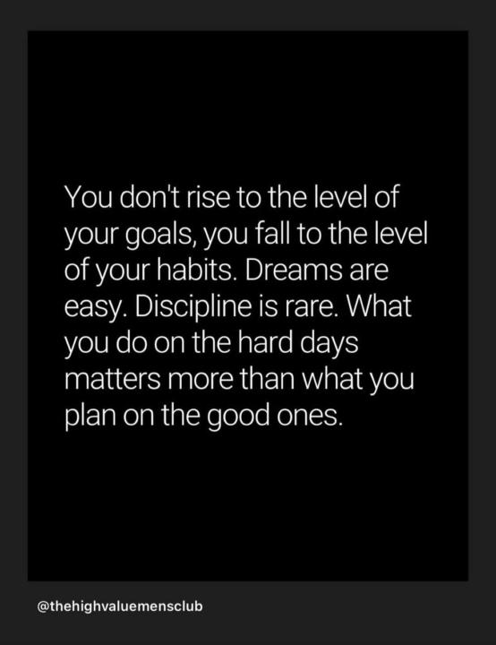 Discipline is key!