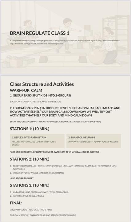 Brain ReGulate Hour Session Plan! 