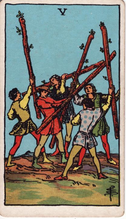 DIY Tarot - 5 of Wands