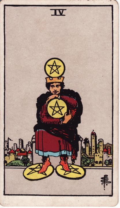 DIY Tarot -- the 4 of Pentacles