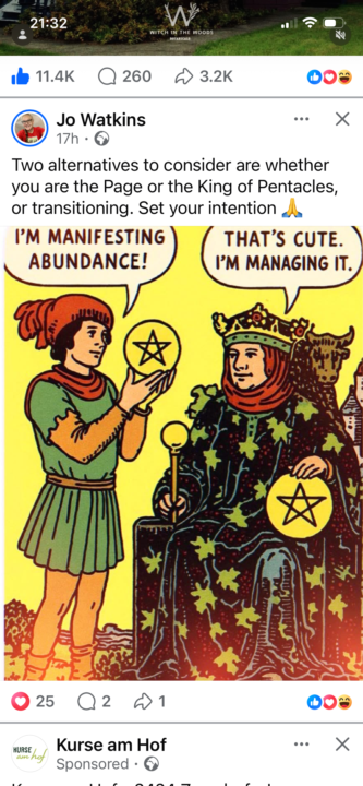 I found an interesting point of view about the Page of Pentacles versus the King of Pentacles