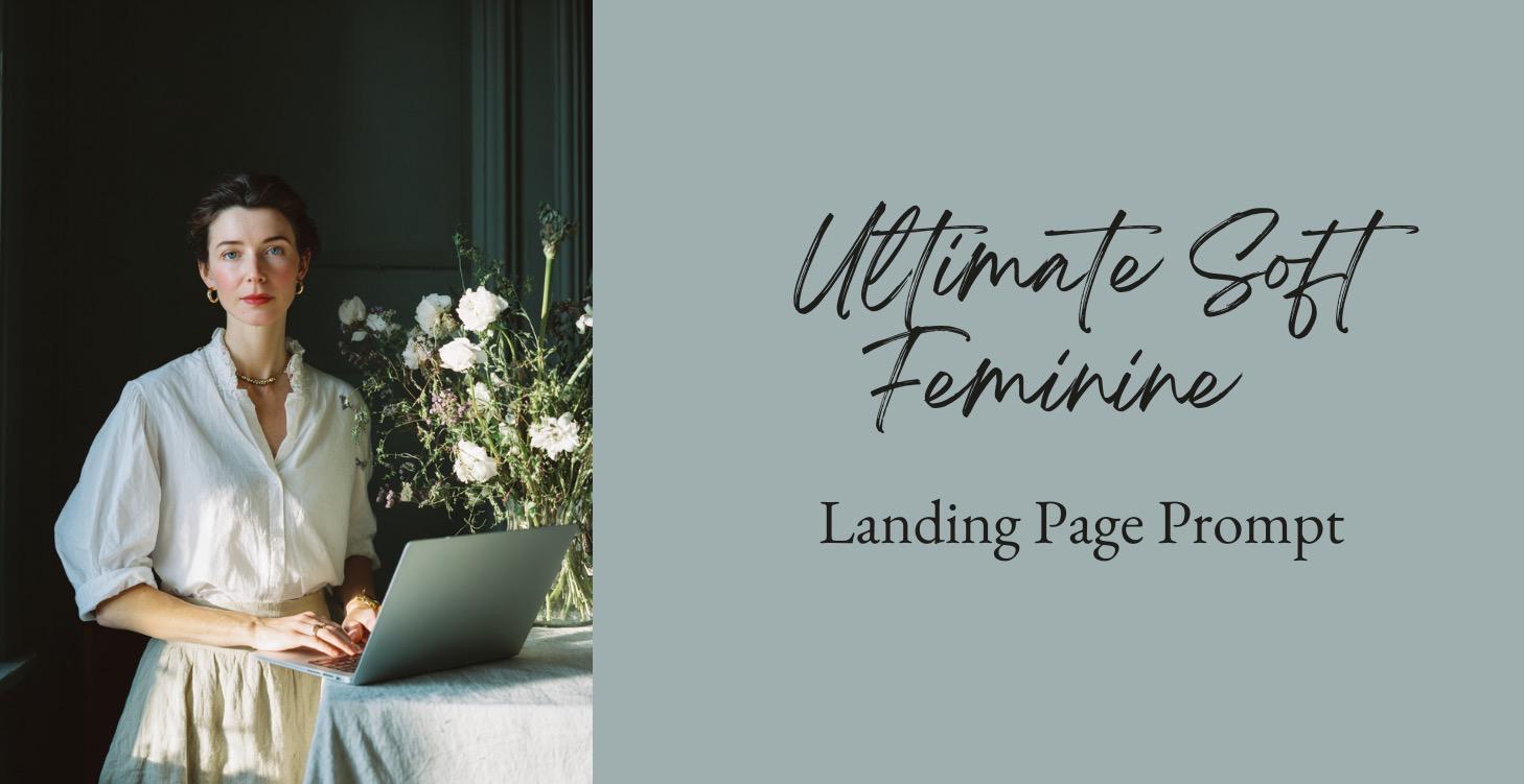 Ultimate Soft Feminine Landing Page Prompt