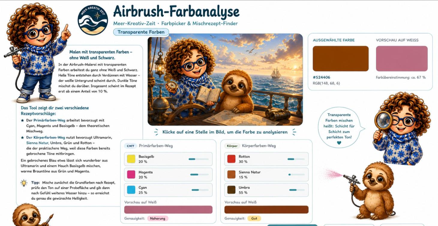 Farbanalyse für transparente Farben