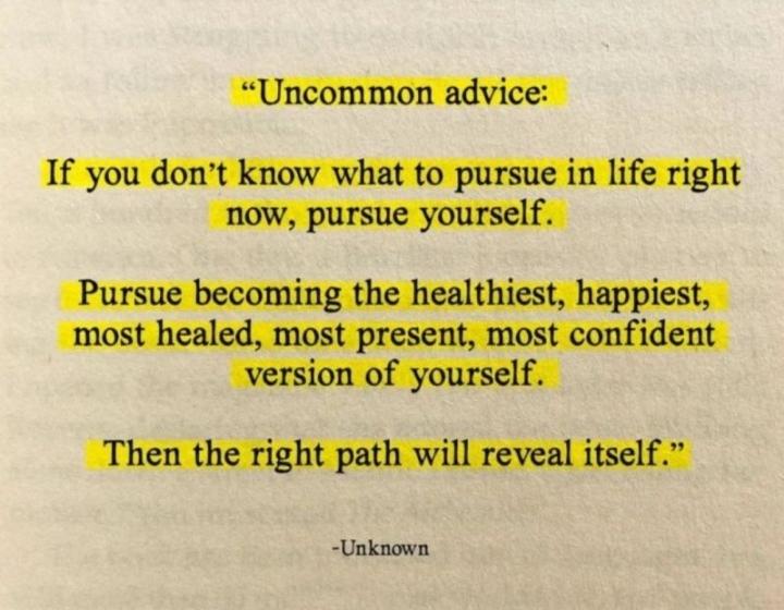  ? Can you help people persue themselves if you didn't work on yourself first?