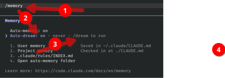 Keep memory up to date with: Auto-dream: on