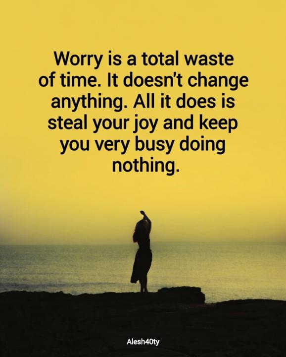 Worry quote (woman on the beach)