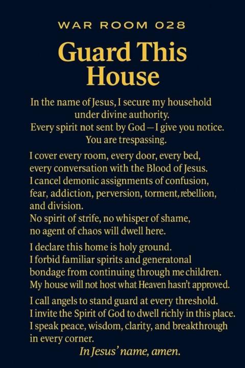 House hold protection prayer. 🙌 