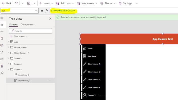 Fill property of a component wouldn't change