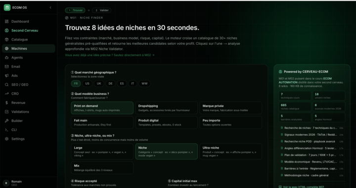Je suis en train de dév un Niche Finder 😎