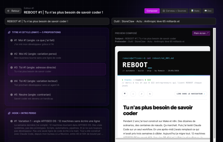 Je lance ma Newsletter sur l'IA : REBOOT