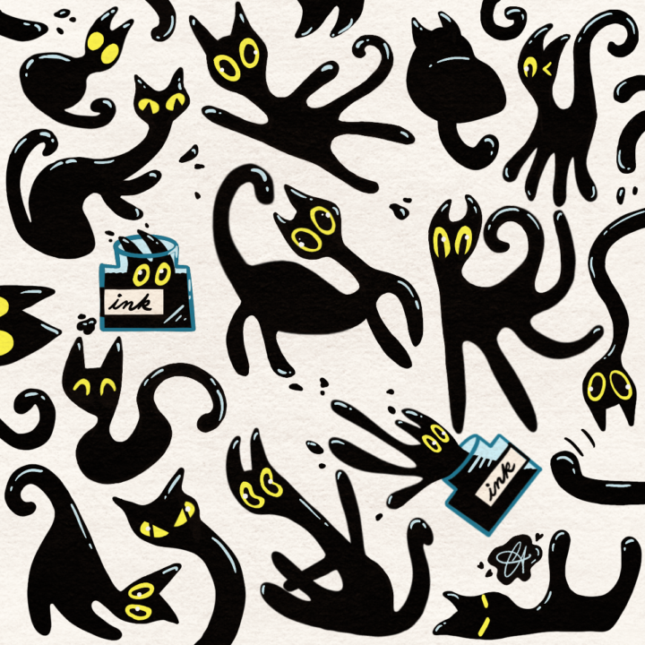Some silly inky cats