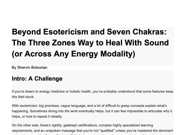 Why the Three Zones of Sound Method Can Work for You ?