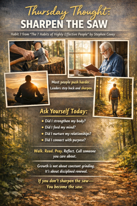 Thursday Thought- Sharpen the Saw.