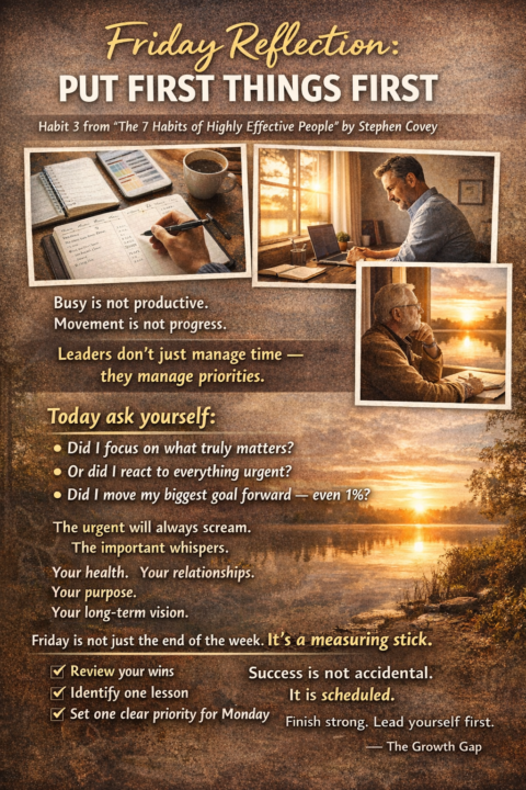 Friday Reflection-Put First Things First.