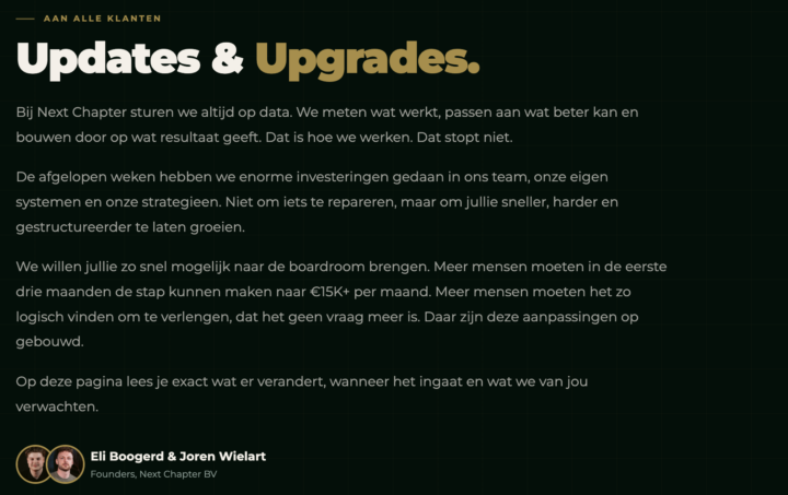 Belangrijke updates! [ACTIE VEREIST]