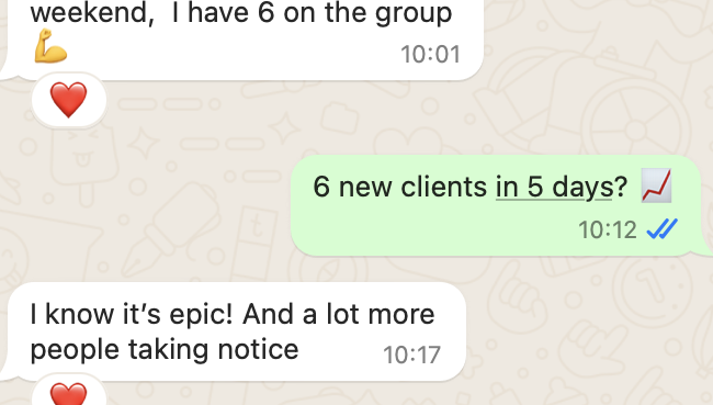 6 clients in 5 days...