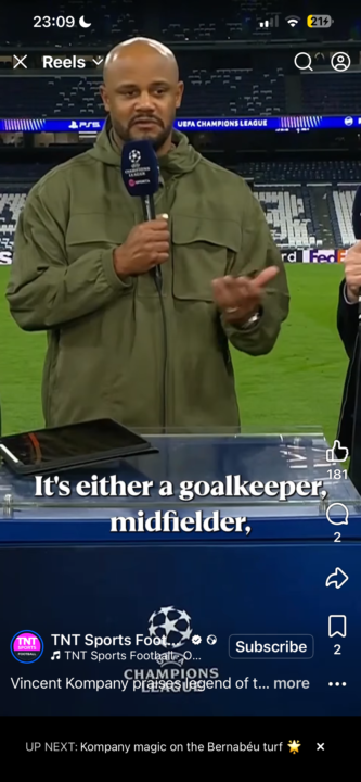 Great to hear Vincent Company talking about their goalkeeper in this way.