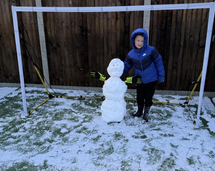 Snowy goalkeeper