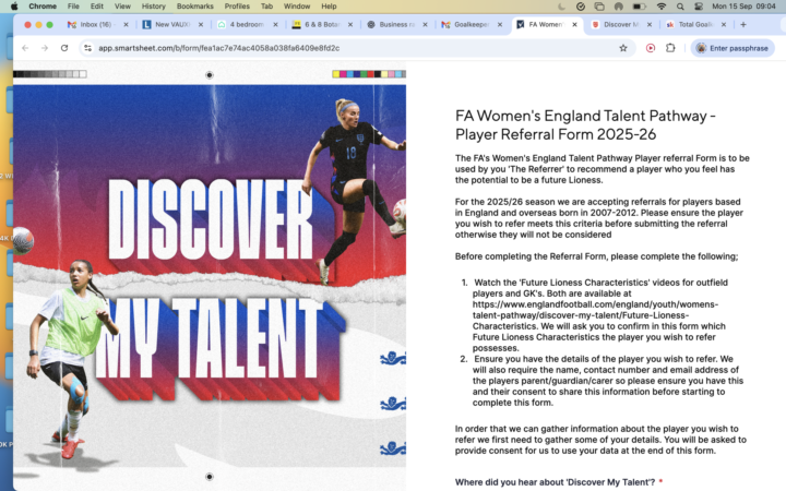 AMAZING OPPORTUNITY FOR FEMALE GOALKEEPERS 🚀