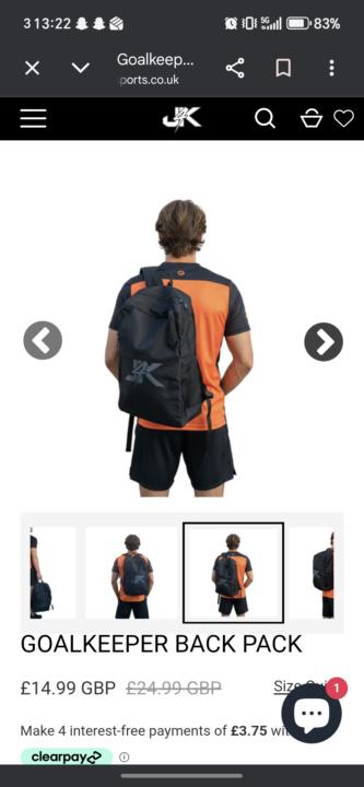Goalkeeping bag