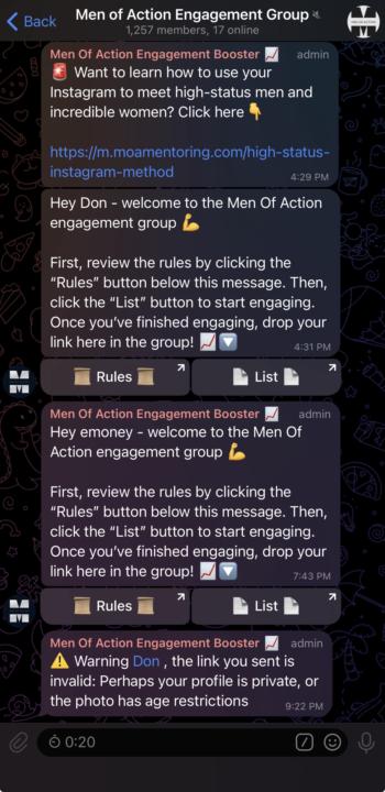 MOA engagement group issues