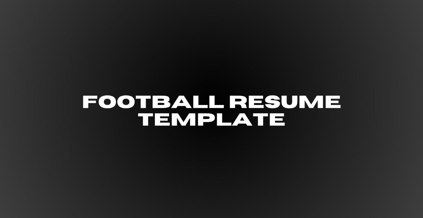 Football Resume Template