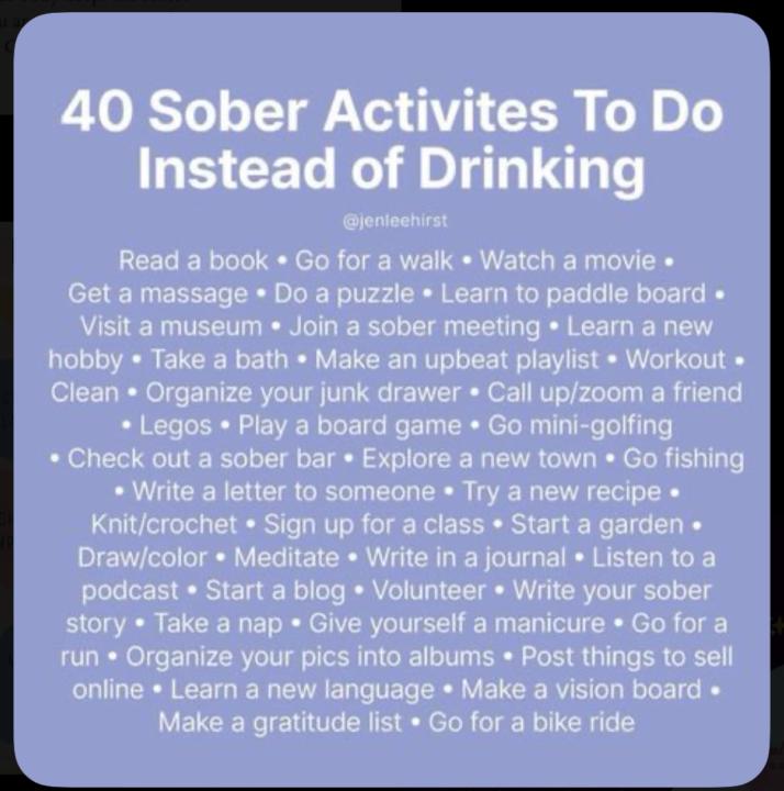 40 Sober Activities to do Instead of drinking