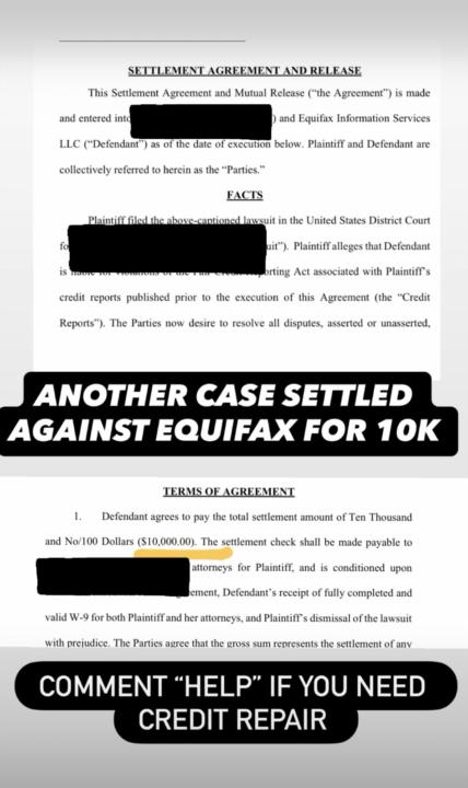 We Sued Equifax for 10k💥🏆🙌🏽