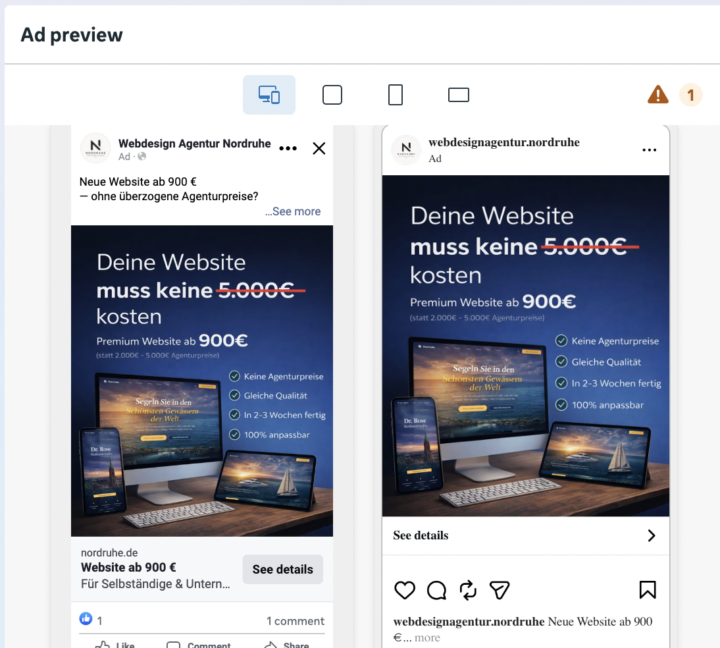 Webdesigner running META Ads