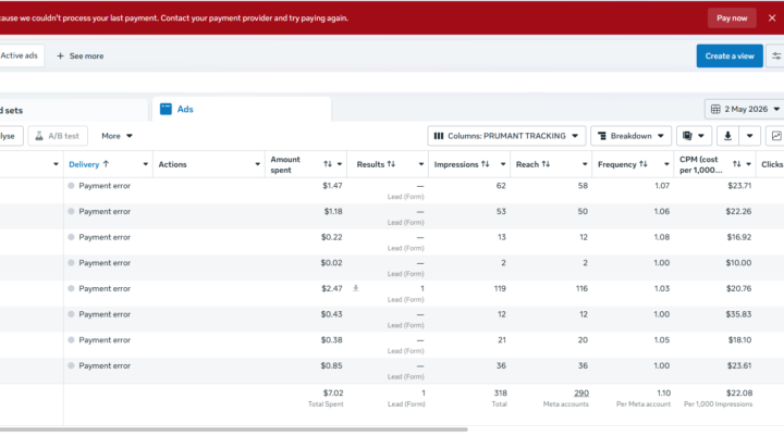 when payment declines on facebook and ad stops does that affects the campaign?