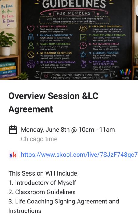 Overview Session and Life Coaching Agreement 